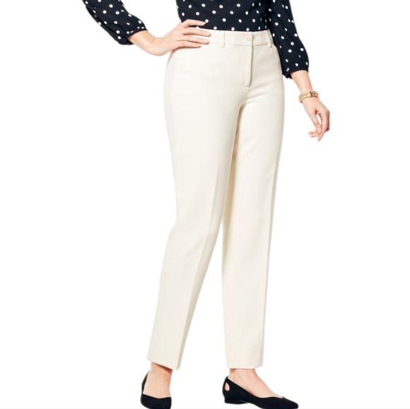 Talbots Hampshire Women's Straight Leg Pants in Cream Size 4P - Picture 1 of 12
